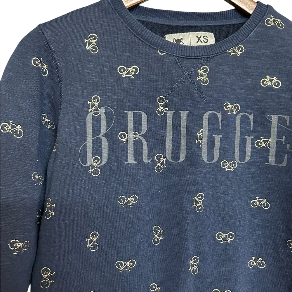 BRUGGE Novelty Bicycle Funky Sweatshirt Blue Size XS - Picture 3 of 8